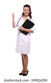 Beautiful Caucasian Nurse Doctor Full Body