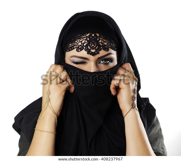 Beautiful Caucasian Young Woman Black Veil Stock Photo (edit Now) 408237967