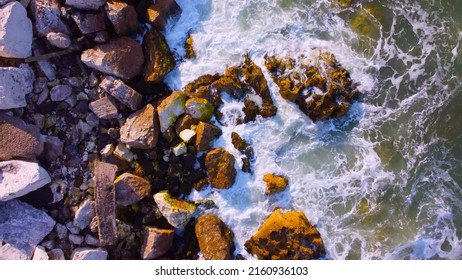 The Beautiful Causeway Coast In Northern Ireland - Aerial View By Drone