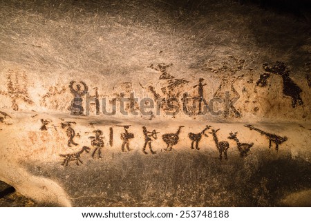 Beautiful cave paintings dating from the late Neolithic, Epipaleolithic and early Bronze Age. 
The Magura cave in Bulgaria.