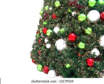 beautiful christmas tree with all kinds of colorful ornament and lights isolated on white background - Kinds Of Christmas Trees beautiful christmas tree with all kinds of colorful ornament and lights isolated on white background - Kinds Of Christmas Trees