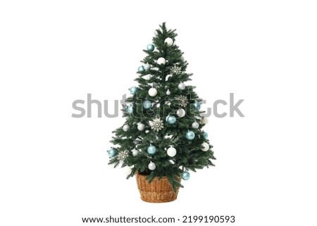 Beautiful Christmas tree, isolated on white background