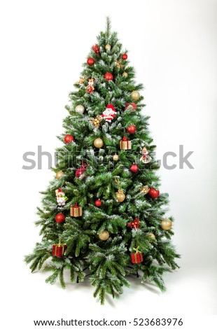 Beautiful christmas tree isolated on a white background 