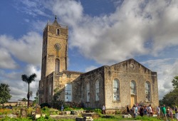 A Beautiful Church And Cemetry In The Country Of Jamaica