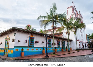 Beautiful Church At Guatape Colonial Town, Colombia