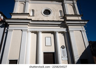 The beautiful church of San Pietro apostle in the small historic village of Pentema in Liguria. - Shutterstock ID 2258254527