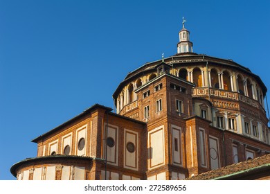 Beautiful church Santa Maria delle Grazie is the place where can be found famous fresco of Leonardo da Vinci "Last Supper". Milan, Italy