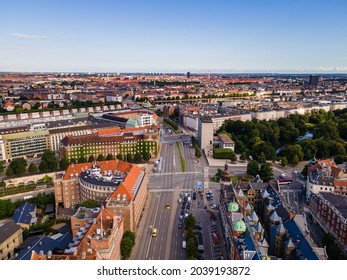  Beautiful Cinematic Aerial View Of The Of The Copenhagen City Hall And Plaza