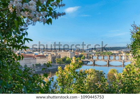 Similar – Moldau mit ihren Brücken und der Stadt Prag