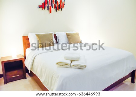 Beautiful Clean Tropical Bedroom Red Black Stock Photo Edit
