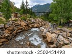 Beautiful Clear Creek in the Rocky Mountains near the Georgetown Loop Railroad station in Georgetown, Colorado