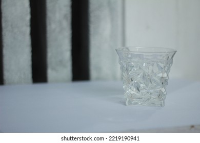 Beautiful Clear Cristal Glass On White Table