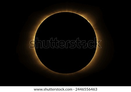 Beautiful close up high resolution image of a full solar eclipse- totality- USA