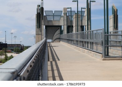 A beautiful close up of the sidewalk overpass in Lincoln Nebraska.
