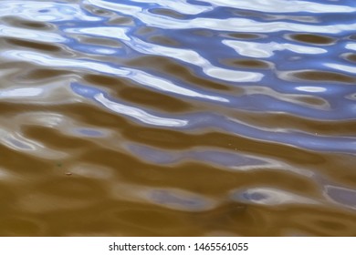 Beautiful Close Up Water Surfaces With Waves And Ripples Reflecting The Sunlight