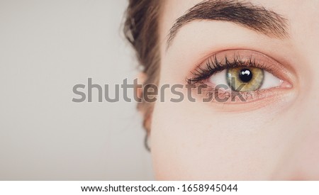 beautiful close-up shot of woman eye