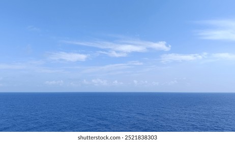 Beautiful clouds and blue sky over the sea.
