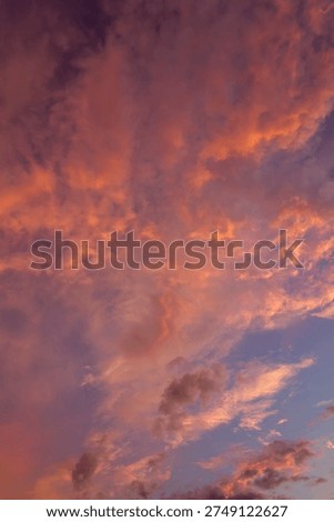 Beautiful clouds colored by the setting sun after a nice summer day.