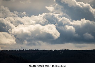 Beautiful clouds over the forest