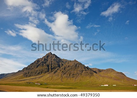 Beautiful clouds over the mountains, Kalfafell, East Fjords, Iceland