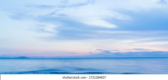 beautiful clouds over the sea. pastels tones