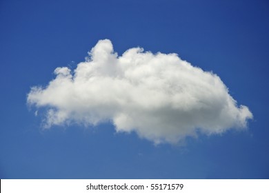 Beautiful cloudscape of nature single white cloud only one on blue sky background in daytime - Shutterstock ID 55171579