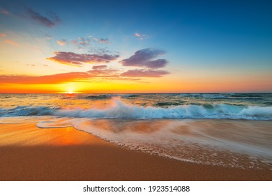 Beautiful cloudscape over the sea, sunrise shot - Shutterstock ID 1923514088