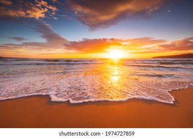 Beautiful cloudscape over the sea, sunrise shot - Shutterstock ID 1974727859