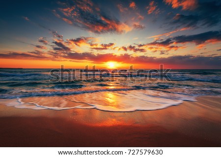 Similar – Image, Stock Photo Miami Sunset Over Ocean Horizon