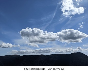 Beautiful cloudscape showcasing a variety of cloud formations in the sky. This high-resolution image captures the natural beauty and atmospheric patterns of clouds, perfect for use in backgrounds.