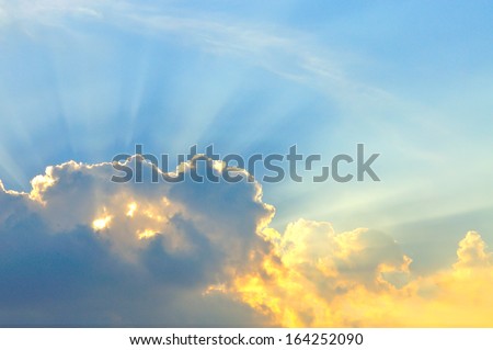 Beautiful cloudscape with sunray 