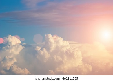 Beautiful cloudy sky with sunset