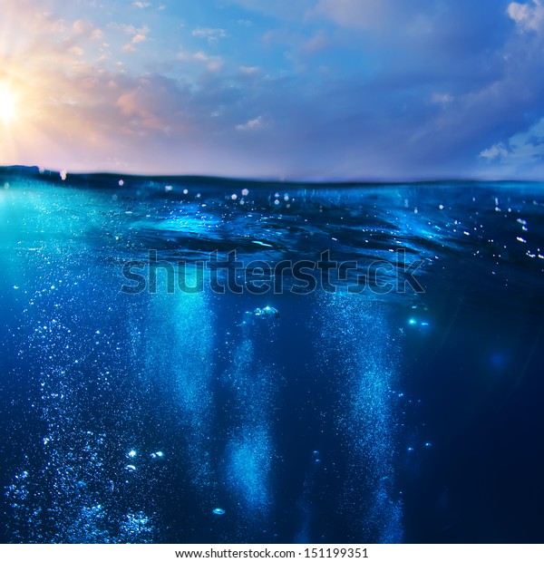 Beautiful Cloudy Sunrise On Sea Splitted Stock Photo (Edit Now) 151199351