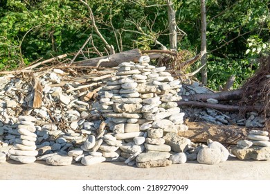 Beautiful Coast Of Baltic Sea With Sands With Rock Sculptures (P