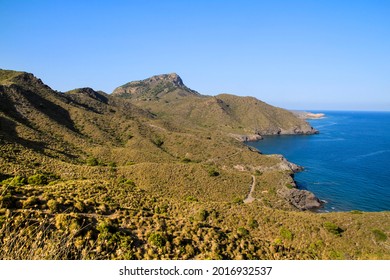 Beautiful Coast And Mountains Landscape In Cartagena Province, Murcia Community, Spain