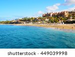 Beautiful coastal view of El Duque beach in Costa Adeje,Tenerife,Canary Islands,Spain.