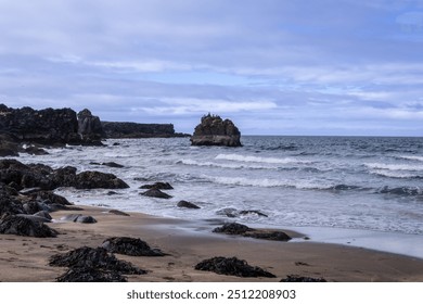 The beautiful coastline at Skarðsvík beach in Iceland.  - Powered by Shutterstock