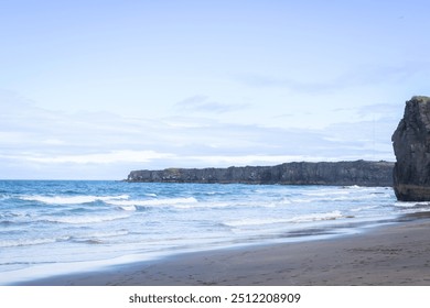 The beautiful coastline at Skarðsvík beach in Iceland.  - Powered by Shutterstock