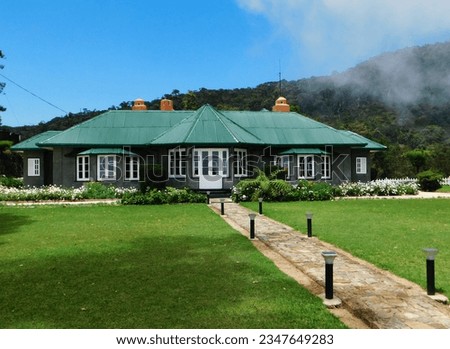 Beautiful colonial bungalow in tea plantation Sri Lanka use for holiday vacation resort