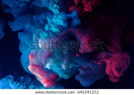 Beautiful color smoke underwater. Abstract background
