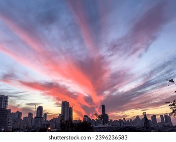 beautiful Colored Clouds at Sunset 
