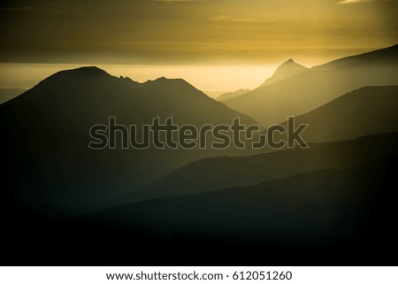 Similar – Golden hour at Picos de Europa mountain range