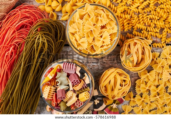 Beautiful Colorful Macaroni Different Shapes Many Stock Photo Edit Now 578616988