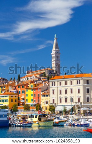 Beautiful colorful medieval town of Rovinj Istria, Istrian peninsula, Croatia, Europe