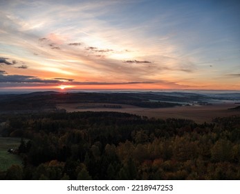 beautiful colorful morning romantic sunrise sky panorama