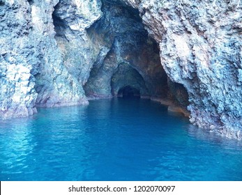 The Beautiful And Colorful Painted Cave At Santa Cruz Island, Channel Islands.