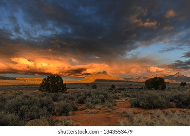 Beautiful And Colorful Sunset Near Saint George, UT