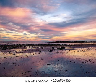 Beautiful Colorful Sunset Over Wells Maine.