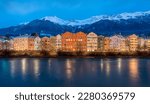 The beautiful and colorful town of Innsbruck during winter time. Austria.