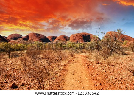 Beautiful colors and landscape of Australian Outback.